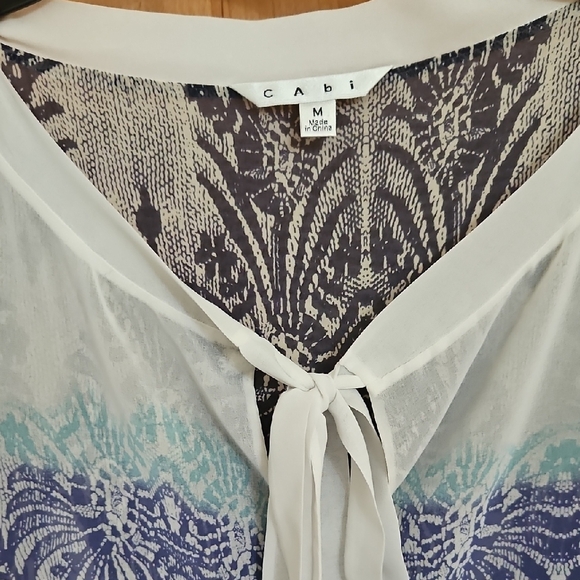 CAbi Blue and White Patterned Top - Picture 4 of 4